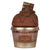 Cupcake-shaped container with chocolate design on a white background