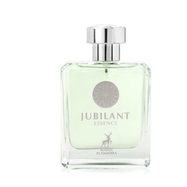 Perfume bottle labeled 'Jubilant Essence' on a white background