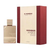 Haramain Amber Oud perfume bottle and packaging on a white background