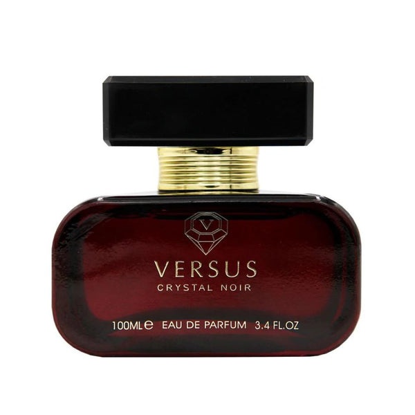 Versus Crystal Noir perfume bottle on a white background