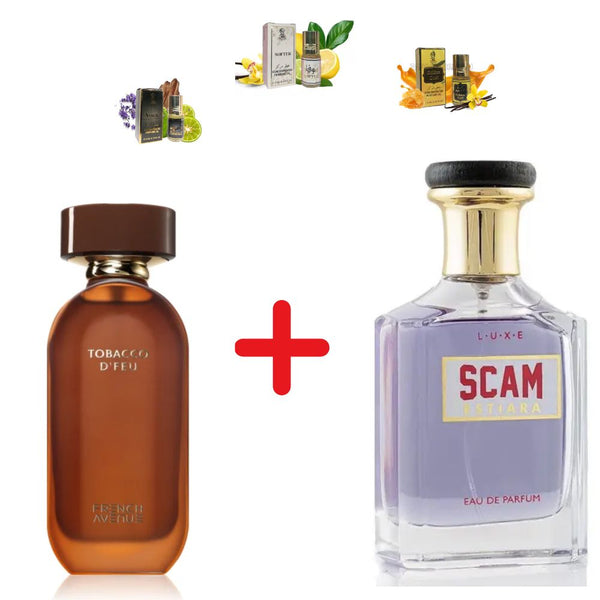 French Avenue Tobacco D'Feu + Estiara Scam + 3 мини парфюмни масла