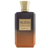 Perfume bottle labeled 'Island Vanilla Dunes Khadlaj' with textured design on a white background