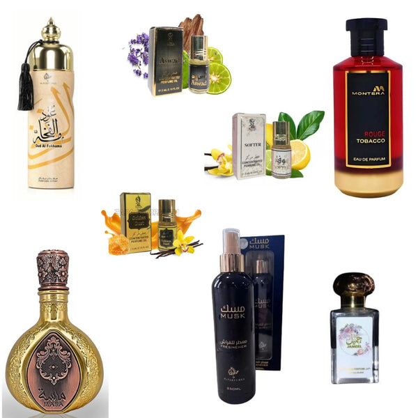 Lattafa Masa + Fragrance World Montera Rouge Tobacco + Otoori Oud Simple + Otoori Musk + Otoori Jameela + 3 мини парфюмни масла