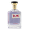 Perfume bottle labeled 'SCAM' on a white background