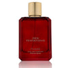 Red perfume bottle with gold cap labeled 'Des Tentations Flame' on a white background