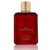 Red perfume bottle with gold cap labeled 'Des Tentations Flame' on a white background