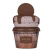 Cupcake-shaped container with Oreo cookie on top on a white background