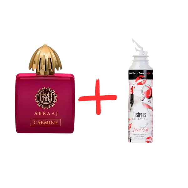 Дамски Парфюм Fragrance World Abraaj Carmine EDP 100 мл. + Дезодорант My Perfumes Lustrous Collection Dress Up Women 225 мл. - Унисекс