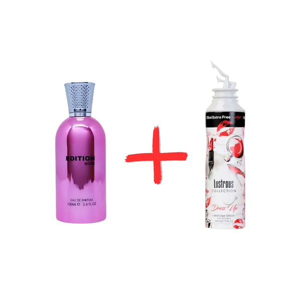 Дамски Парфюм Fragrance World Edition Rose EDP 100 мл. + Дезодорант My Perfumes Lustrous Collection Dress Up Women 225 мл. - Унисекс