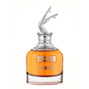 Perfume bottle labeled 'Scandal by Night' with a silver cap on a white background