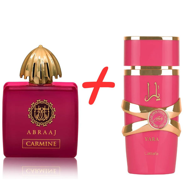 Fragrance World Abraaj Carmine + Lattafa Yara Candy
