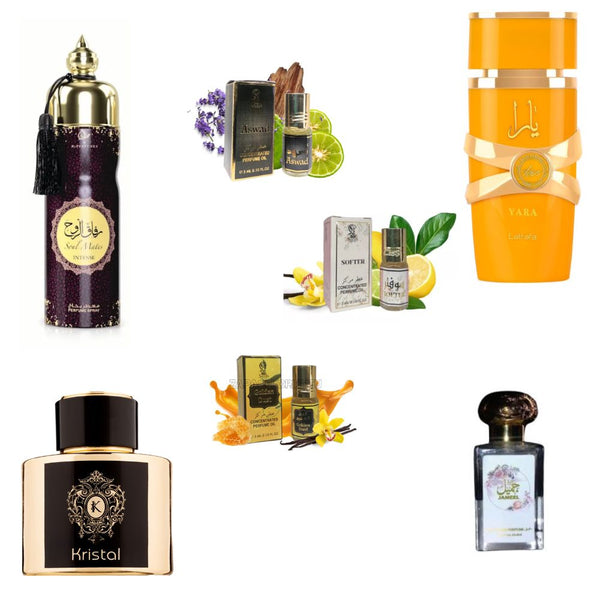 Fragrance World Kristal + Lattafa Yara Tous + My Perfumes Soul Mate Intense + Otoori Oud + Otoori Jameela + 2 мини парфюмни масла
