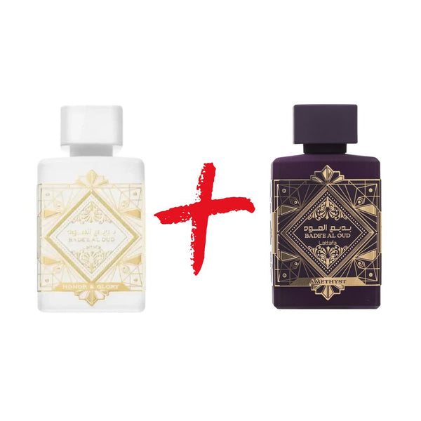 Lattafa Bade'e Al Oud Honor & Glory и Lattafa Bade'e Al Oud Amethyst