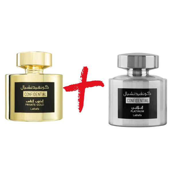 Lattafa Confidential Gold и Lattafa Confidential Platinum
