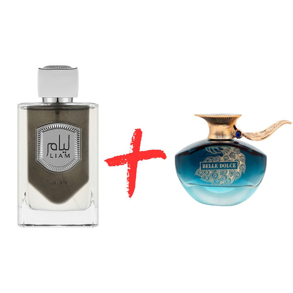 Lattafa Liam Grey и Fragrance World Belle Dolce
