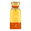 Perfume bottle labeled 'Coral Blush' with gold cap on a white background