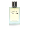 Perfume bottle labeled 'Aqua de Classic' on a white background