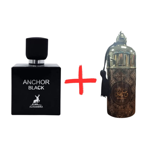 Мъжки Парфюм Maison Alhambra Anchor Black EDP 100 мл. + Дезодорант My Perfumes Waseemah 250 мл. - Унисекс